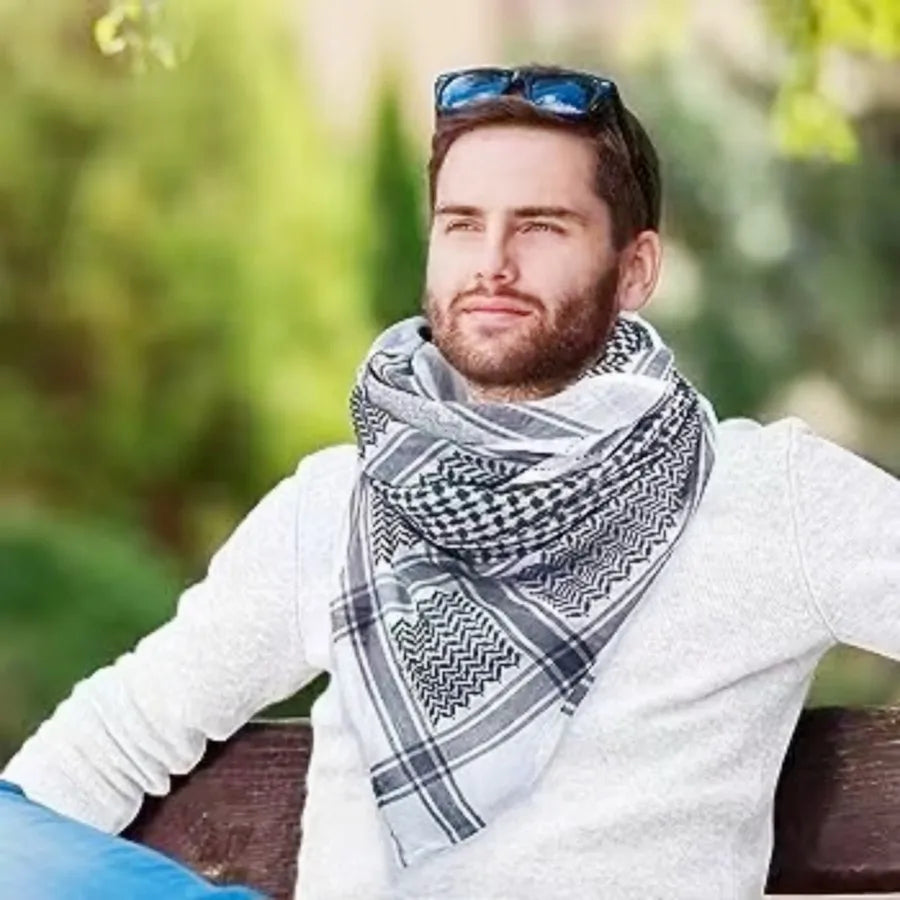 Elevate Your Style with the Arab Men's Square Keffiyeh Shemagh Scarves - The Ultimate Traditional Islamic Headwear for a Chic Middle Eastern Look