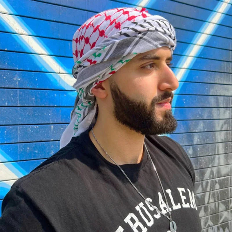 Elevate Your Style with the Arab Men's Square Keffiyeh Shemagh Scarves - The Ultimate Traditional Islamic Headwear for a Chic Middle Eastern Look